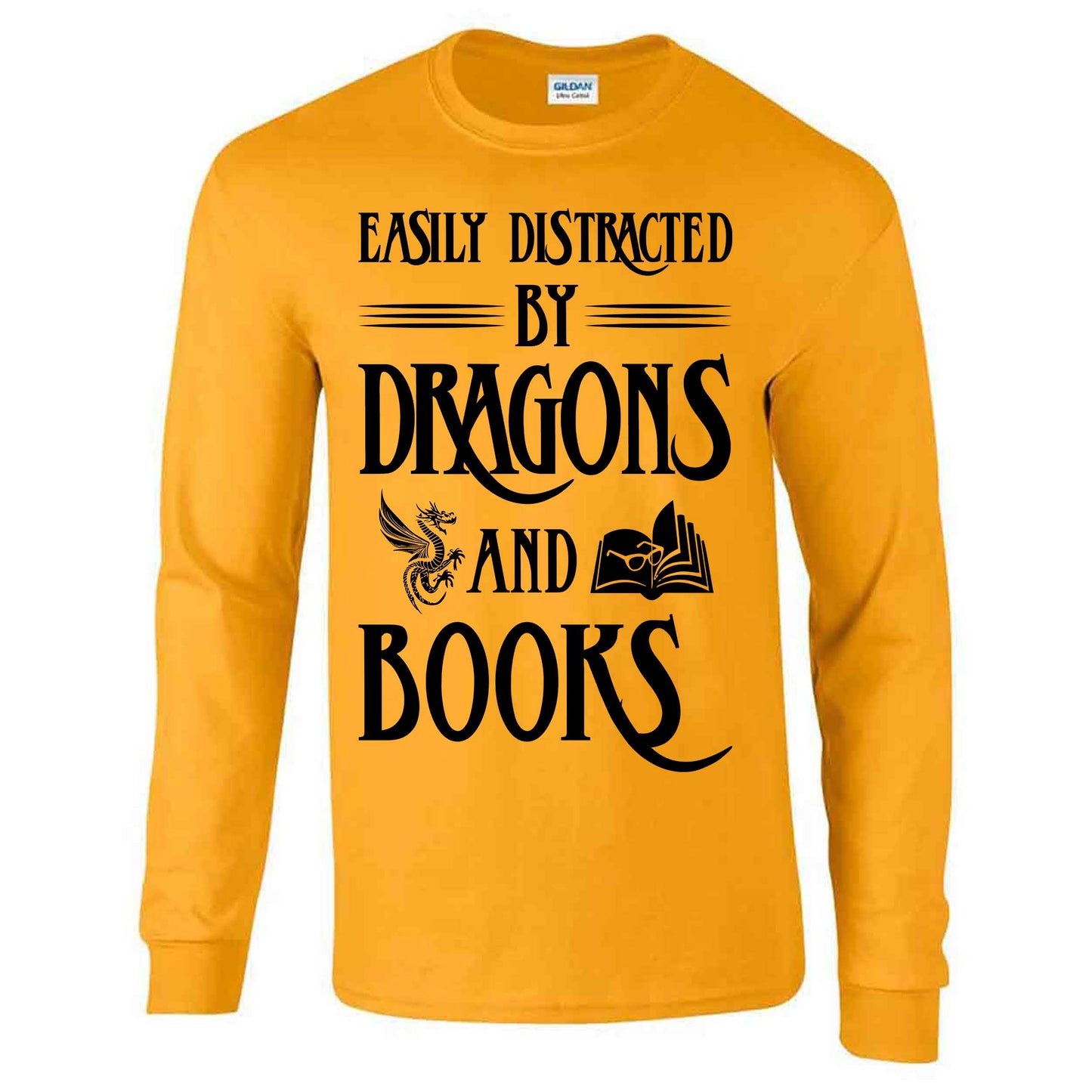 Easily Distracted By Dragons And Books - Long Sleeve T-shirt