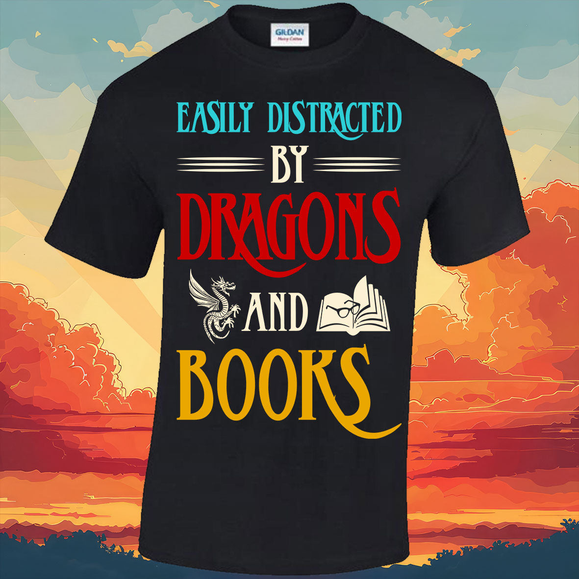 Easily Distracted By Dragons And Books T-shirt