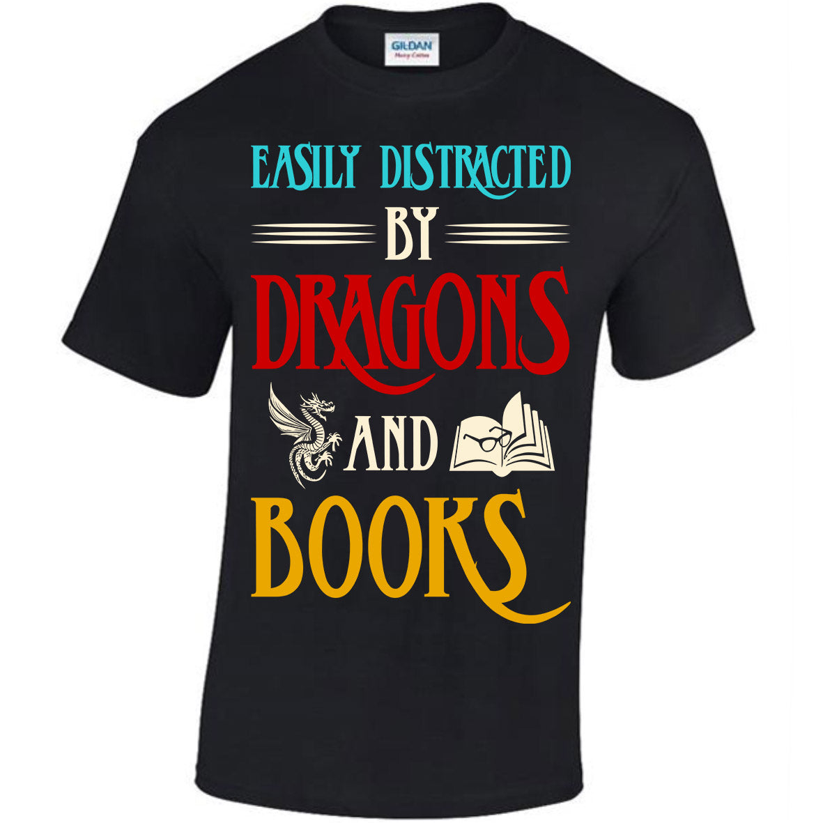 Easily Distracted By Dragons And Books T-shirt