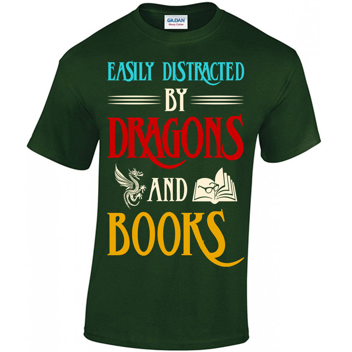Easily Distracted By Dragons And Books T-shirt