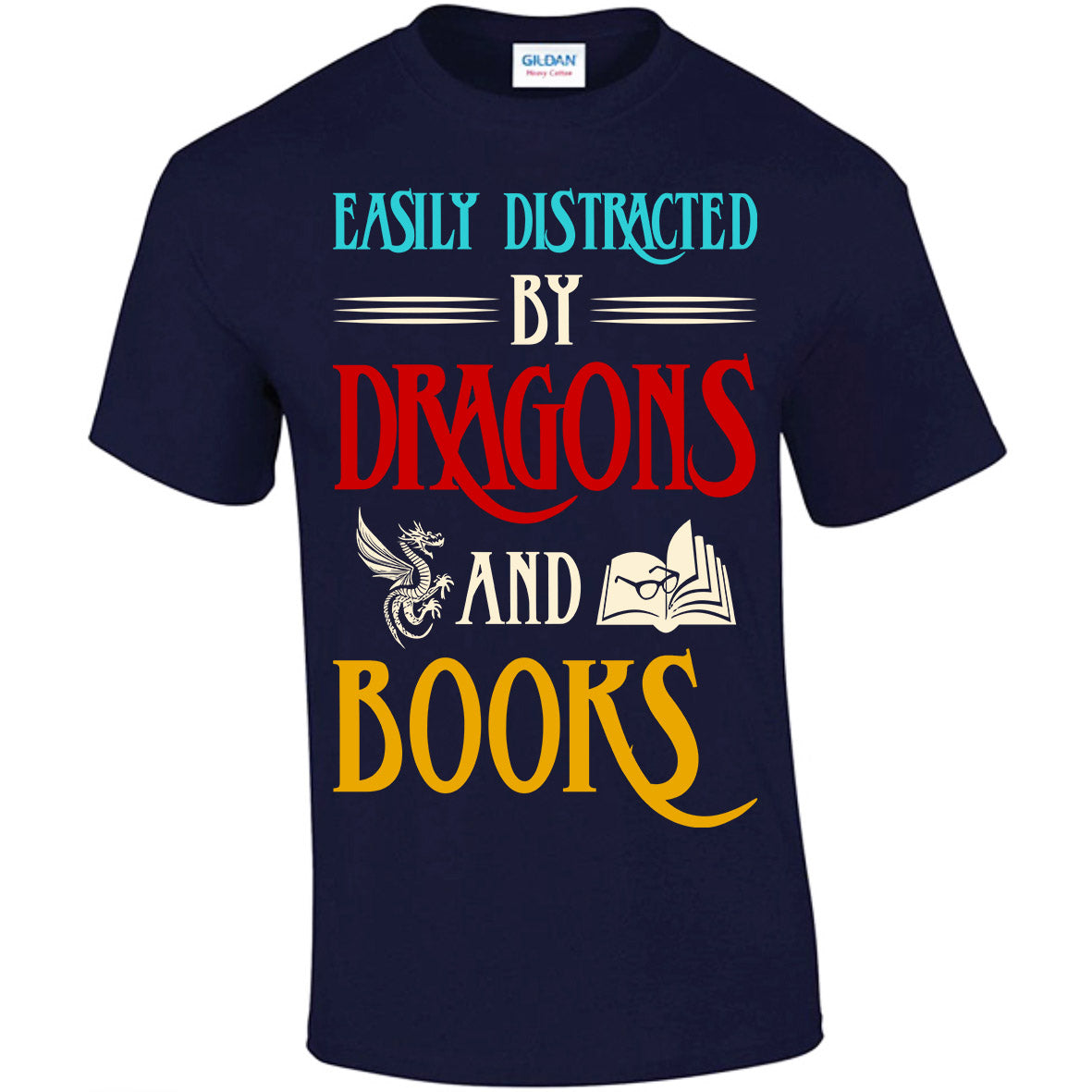 Easily Distracted By Dragons And Books T-shirt