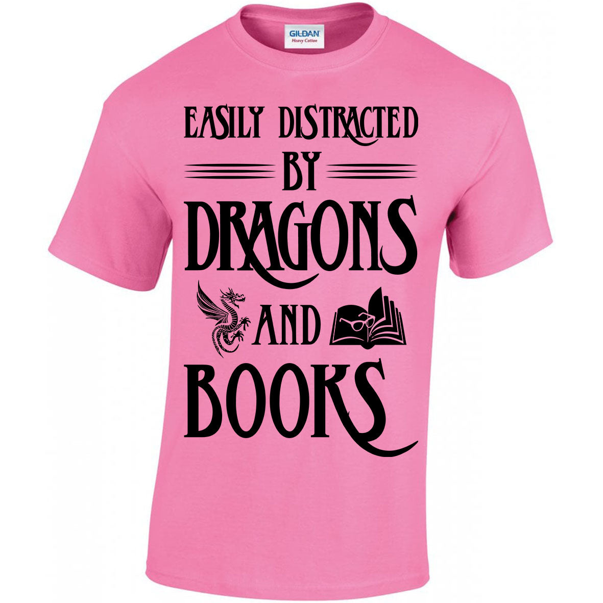 Easily Distracted By Dragons And Books T-shirt