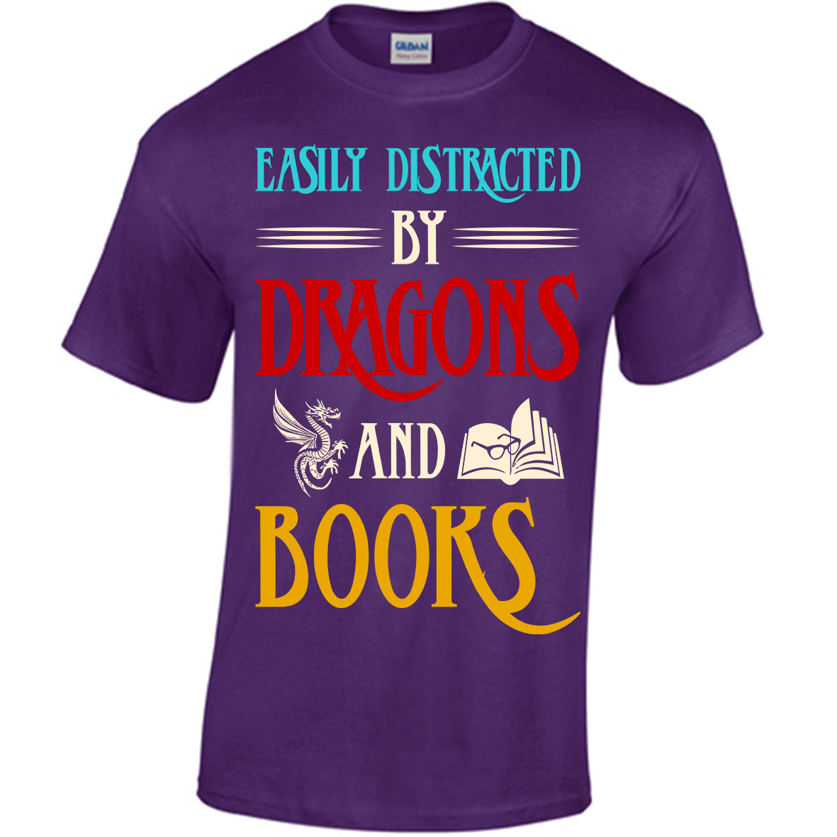 Easily Distracted By Dragons And Books T-shirt