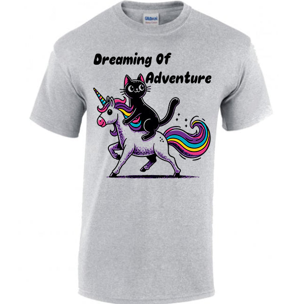 Dreaming Of Adventure with Cats and Unicorns T-shirt