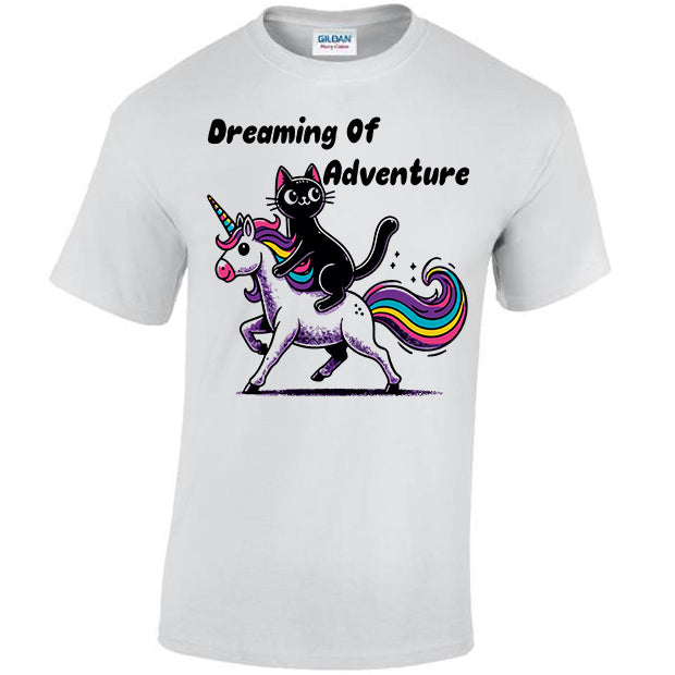 Dreaming Of Adventure with Cats and Unicorns T-shirt