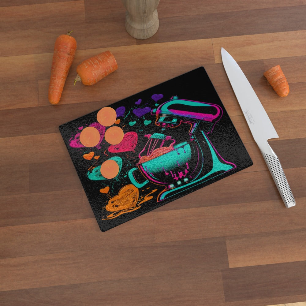 Baking With Love - Glass Chopping Board