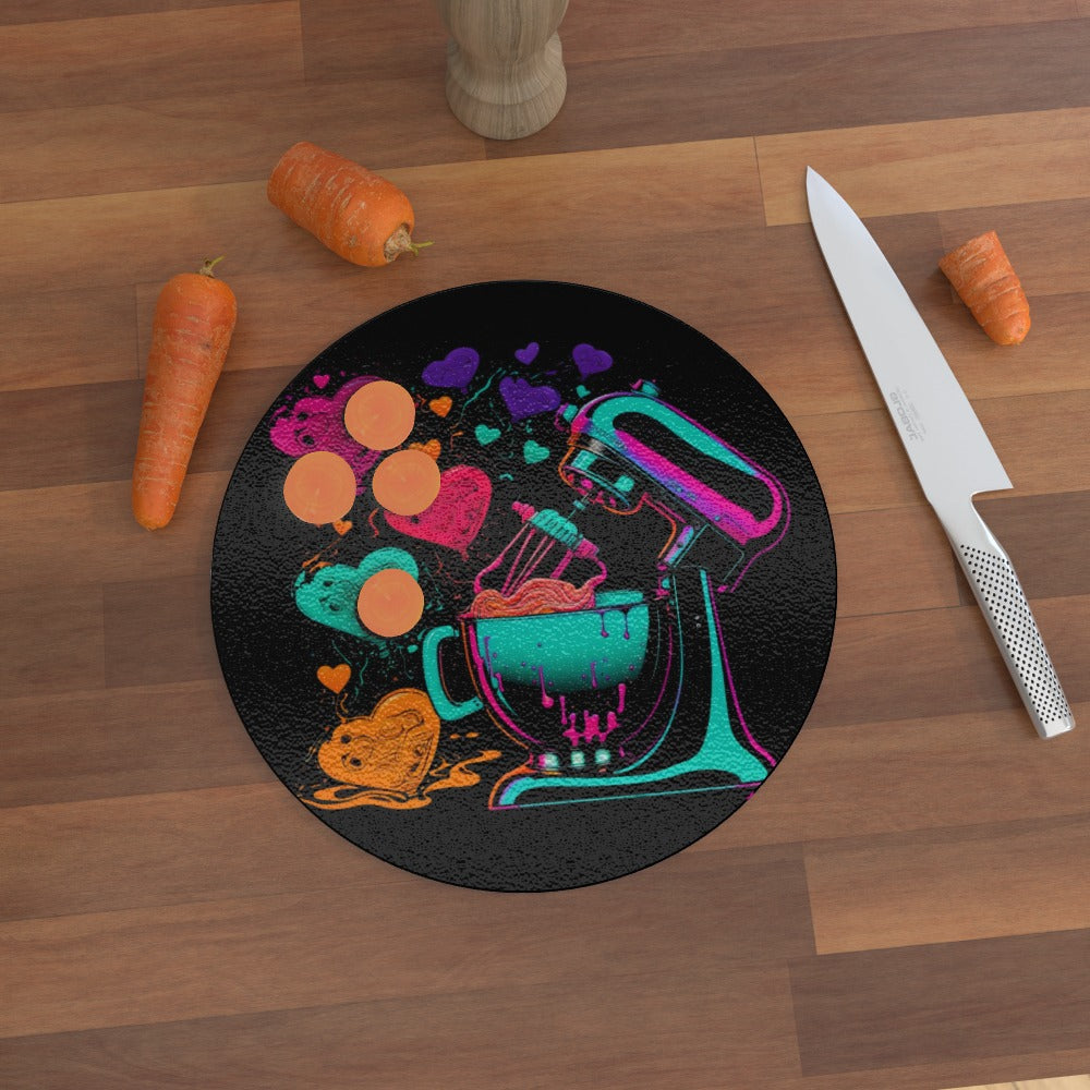 Baking With Love - Glass Chopping Board