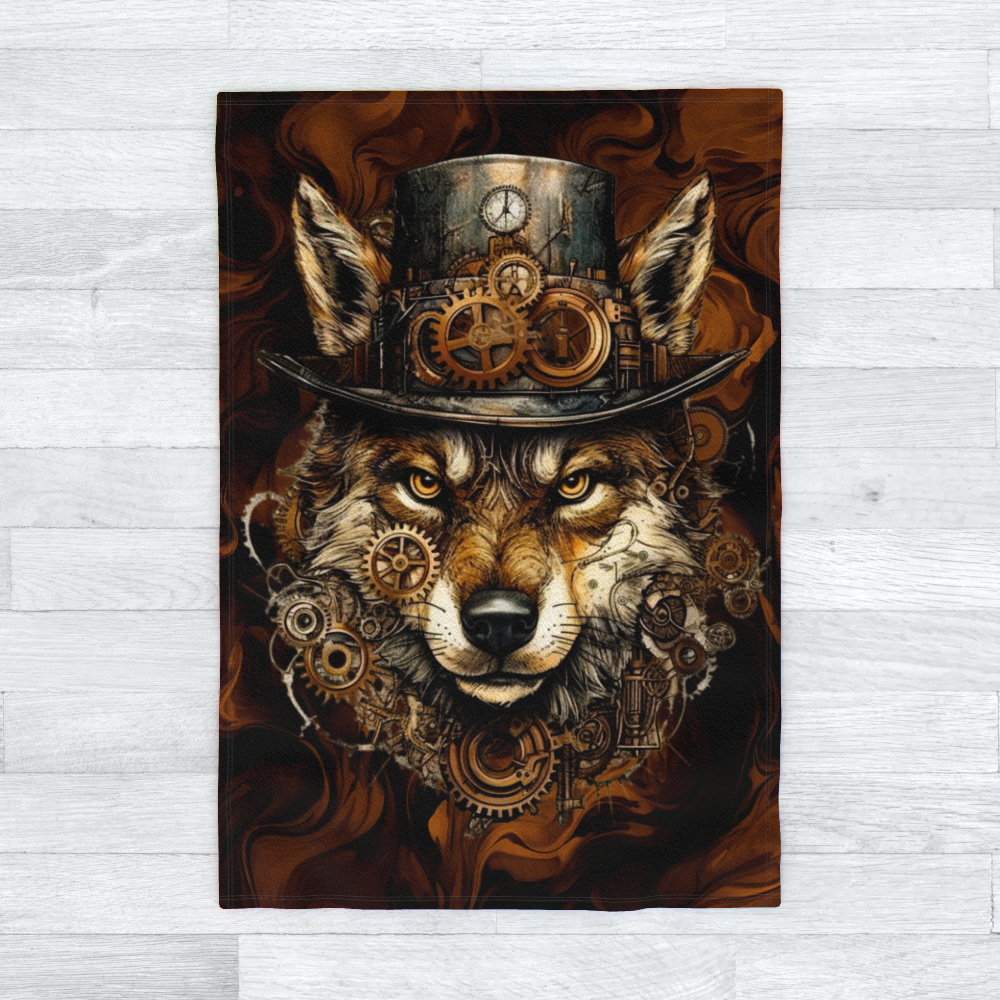 Steampunk Wolf - Polar Fleece Blanket