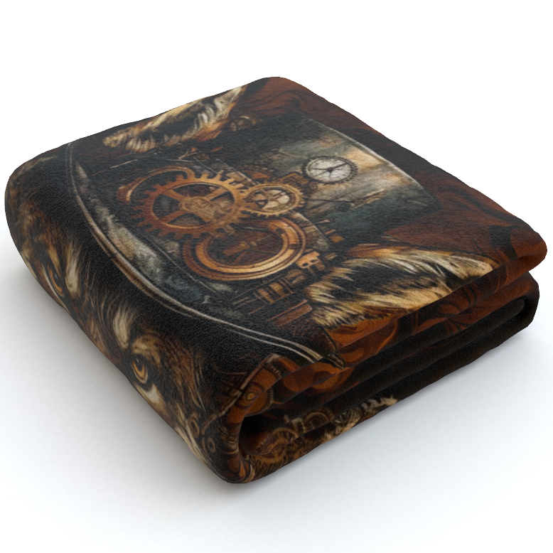 Steampunk Wolf - Polar Fleece Blanket