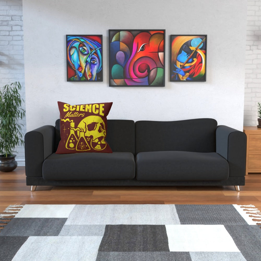 Science Matters - Red Cushion, Double-Sided