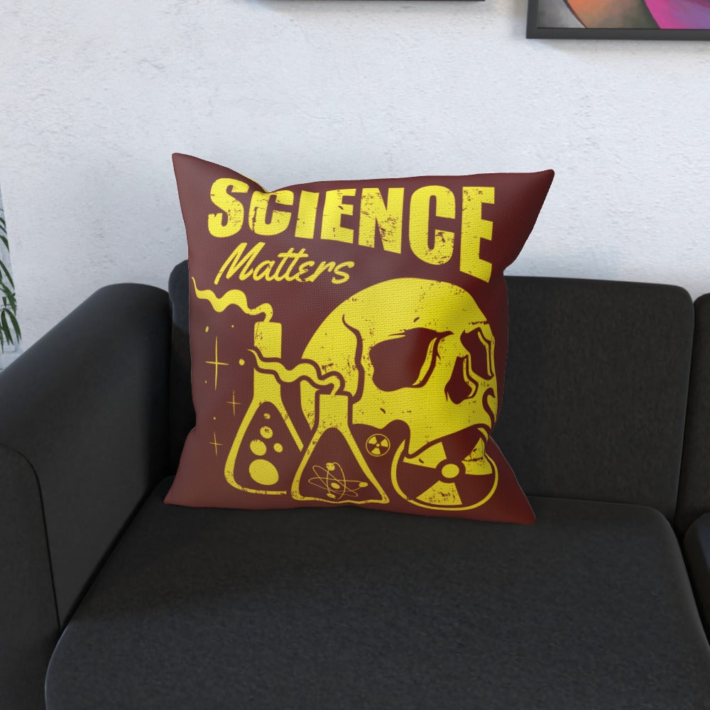 Science Matters - Red Cushion, Double-Sided