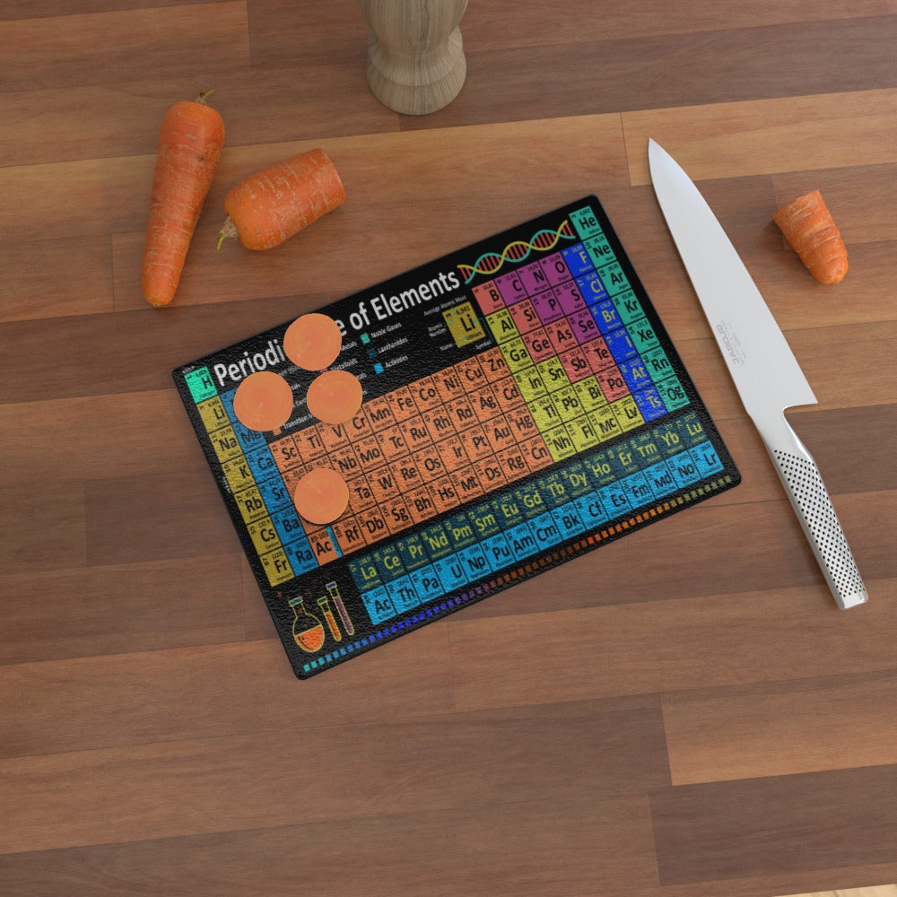 Periodic Table of Elements - Glass Chopping Board