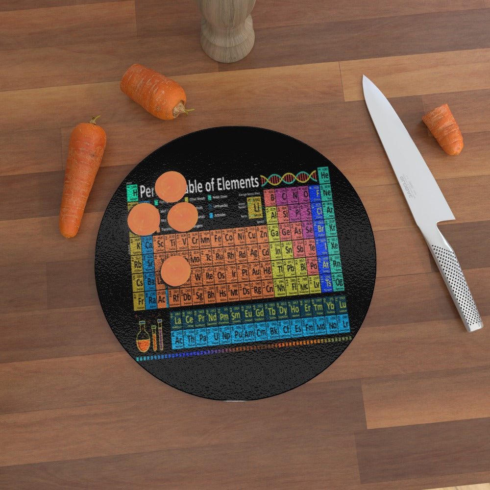 Periodic Table of Elements - Glass Chopping Board