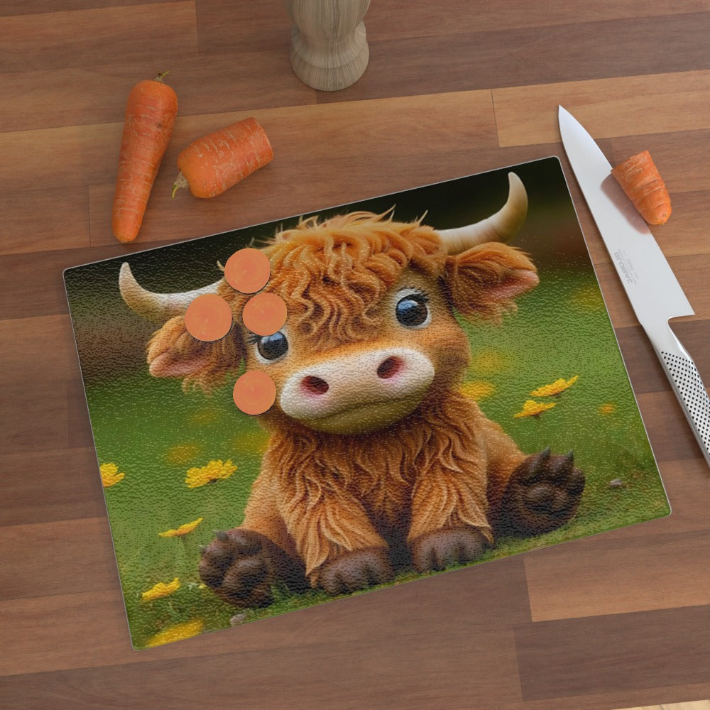 Fudge The Funny Cow, Glass Chopping Board