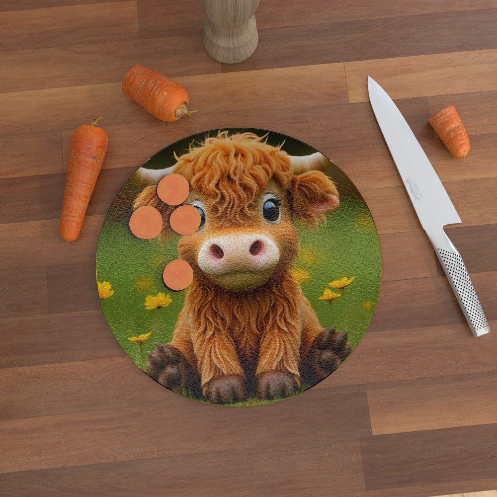 Fudge The Funny Cow, Glass Chopping Board