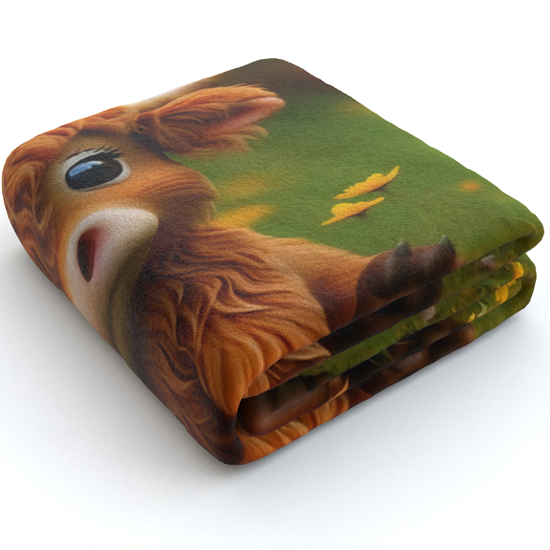 Fudge The Funny Cow - Polar Fleece Blanket