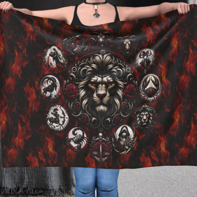 Leo Hell's Zodiac - Polar Fleece Blanket