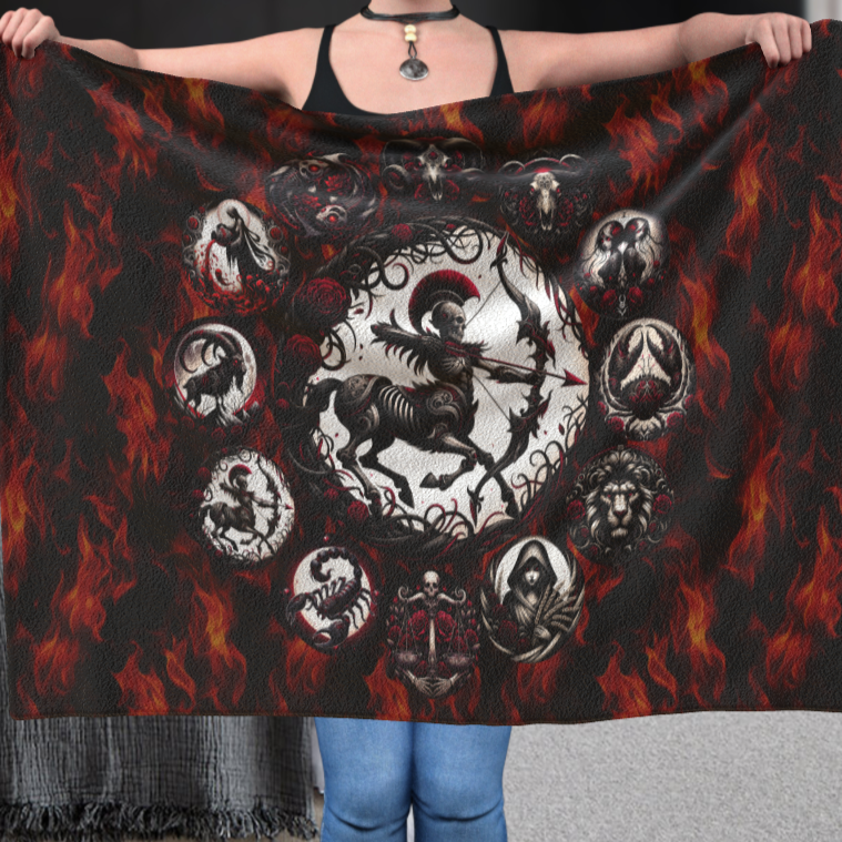 Sagittarius Hell's Zodiac - Polar Fleece Blanket