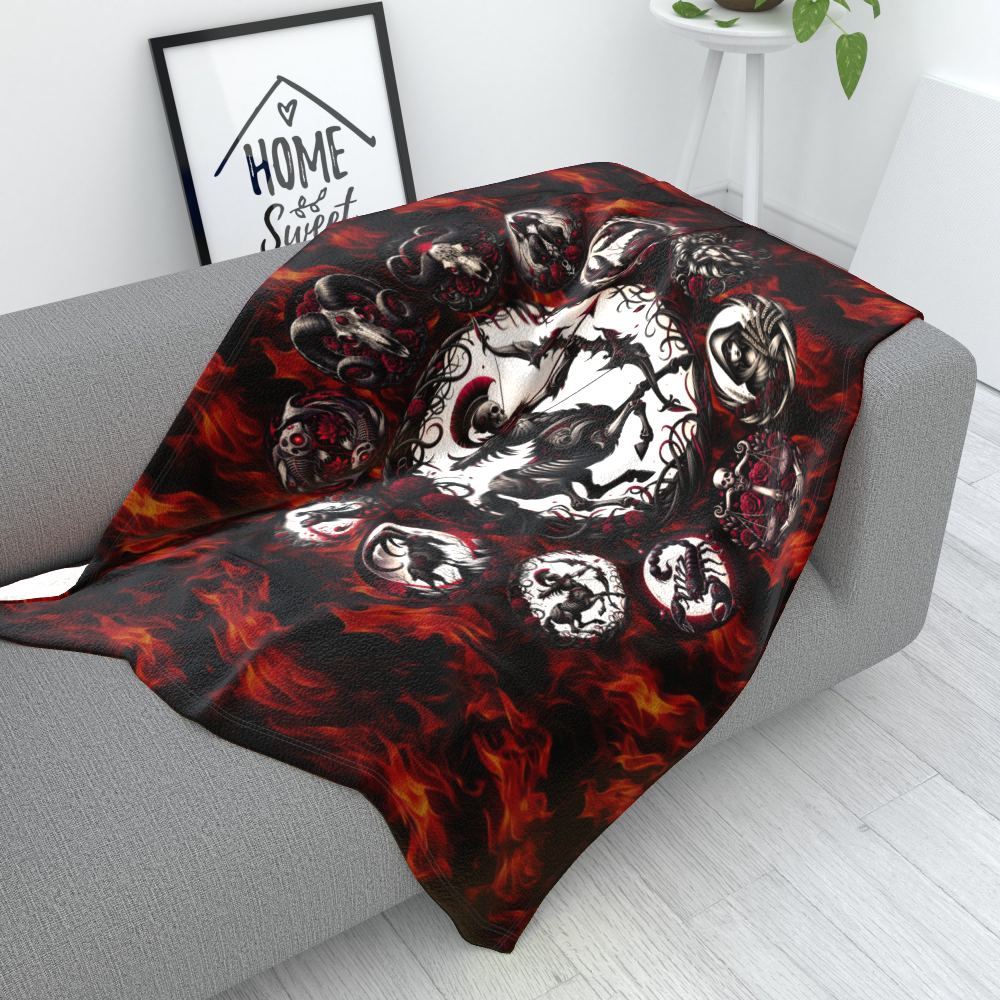 Sagittarius Hell's Zodiac - Polar Fleece Blanket