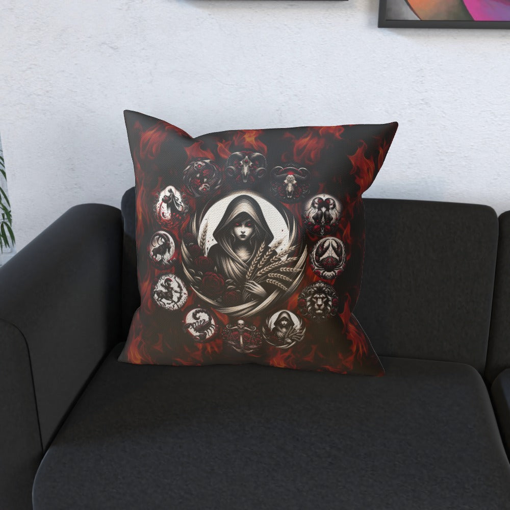 Virgo Hell's Zodiac Cushion, Double-Sided