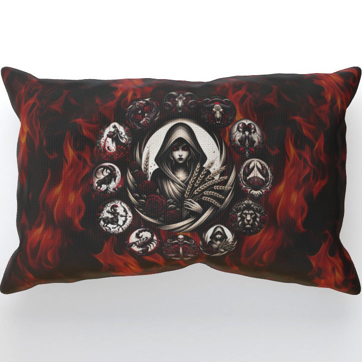 Virgo Hell's Zodiac Cushion, Double-Sided