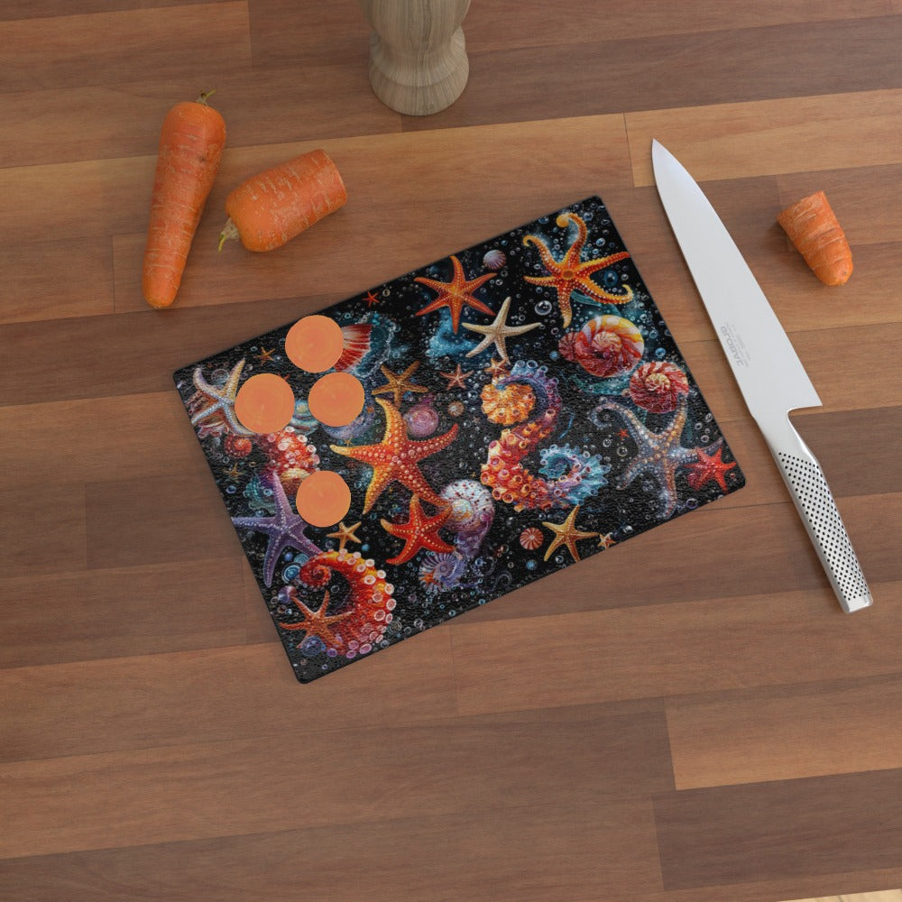 Sensational Sea Life - Glass Chopping Board