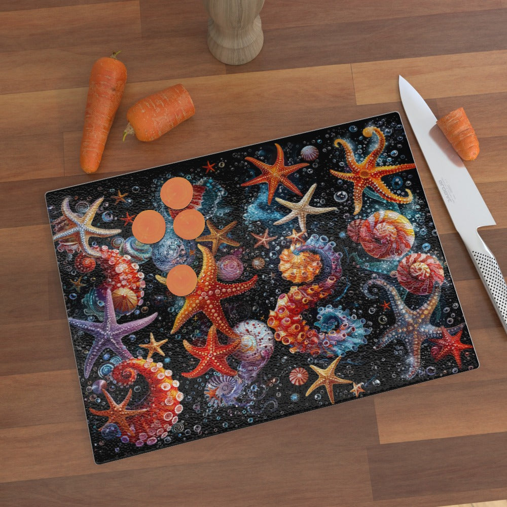 Sensational Sea Life - Glass Chopping Board