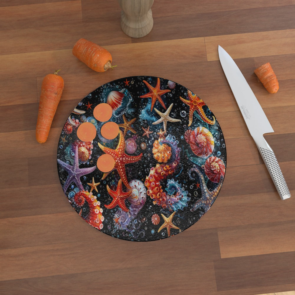 Sensational Sea Life - Glass Chopping Board
