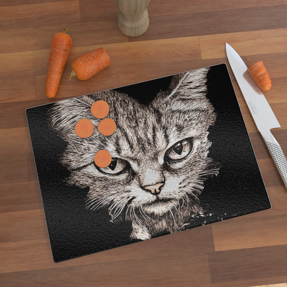 The Cats Are Coming - Glass Chopping Board