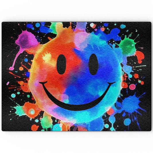 A Splash Of Happy - Glass Chopping Board