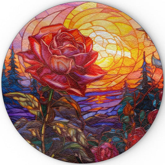 Beauty At Sunset Stained Window Effect - Glass Chopping Board