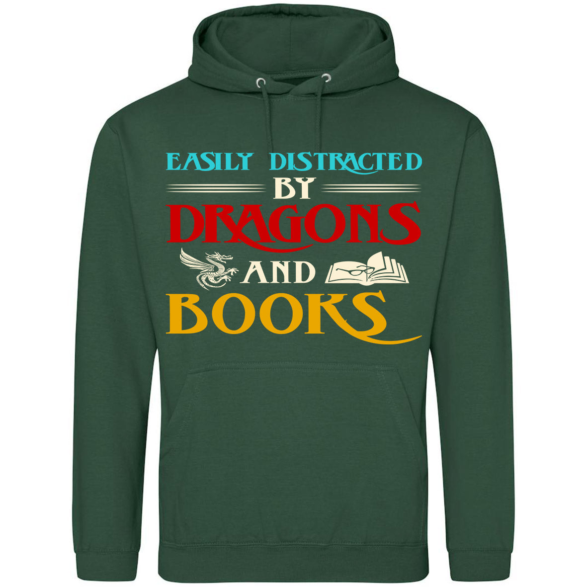 Easily Distracted By Dragons And Books Hoodie