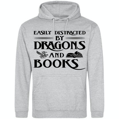 Easily Distracted By Dragons And Books Hoodie