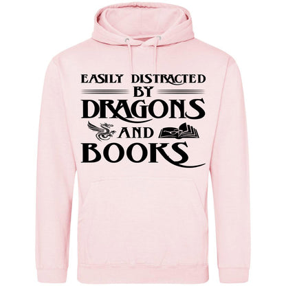 Easily Distracted By Dragons And Books Hoodie