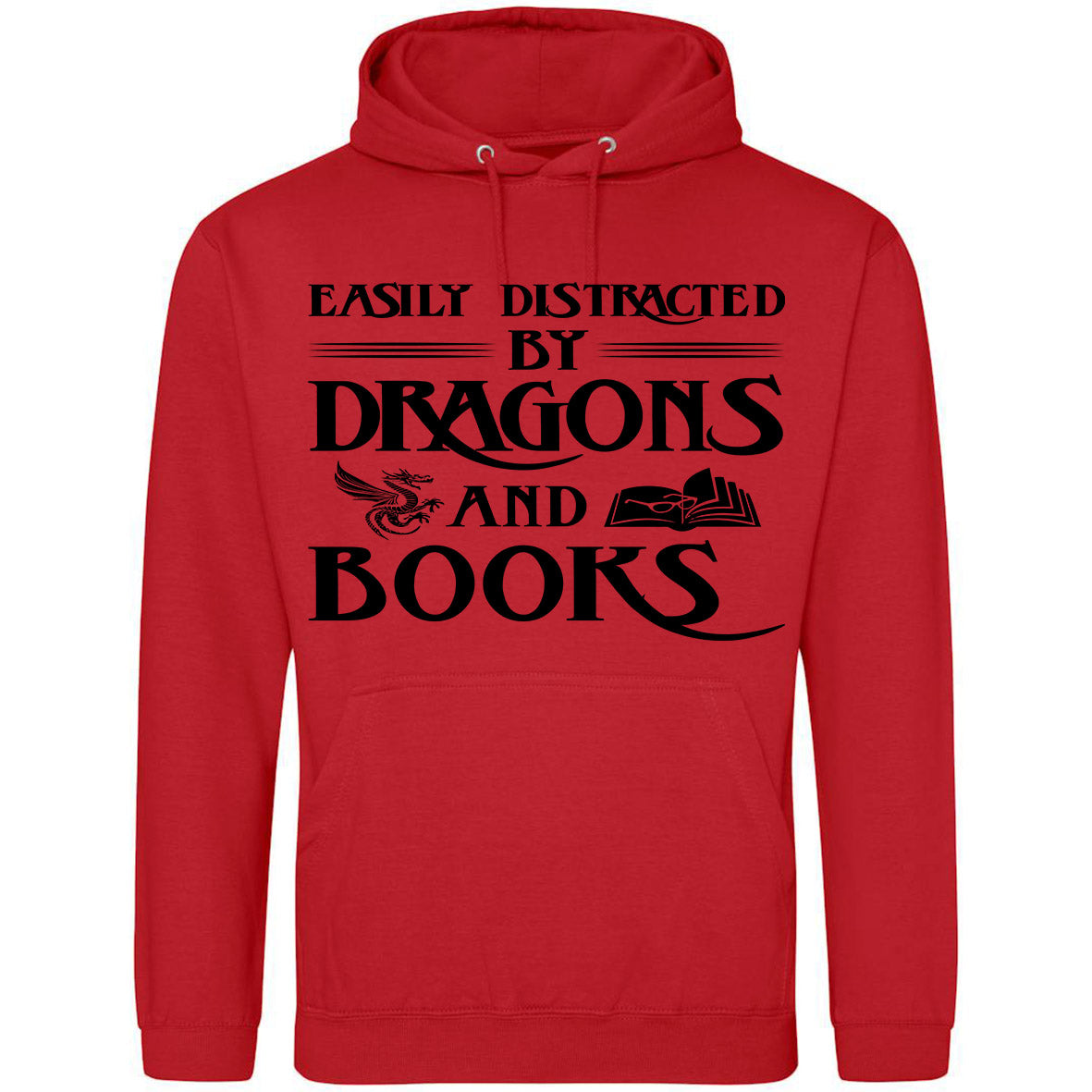 Easily Distracted By Dragons And Books Hoodie