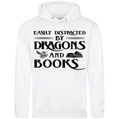 Easily Distracted By Dragons And Books Hoodie