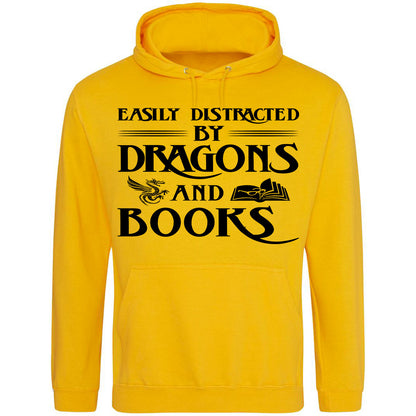 Easily Distracted By Dragons And Books Hoodie