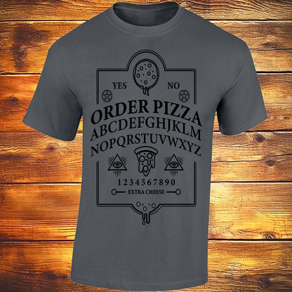Ouija Pizza Order - Dark Grey T-shirt
