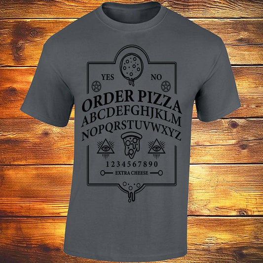 Ouija Pizza Order - Dark Grey T-shirt