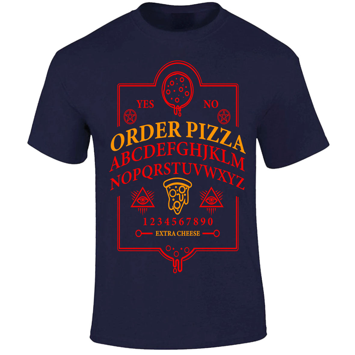 Ouija Pizza Order - Navy T-shirt