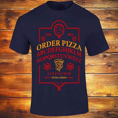 Ouija Pizza Order - Navy T-shirt