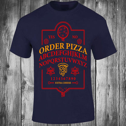Ouija Pizza Order - Navy T-shirt