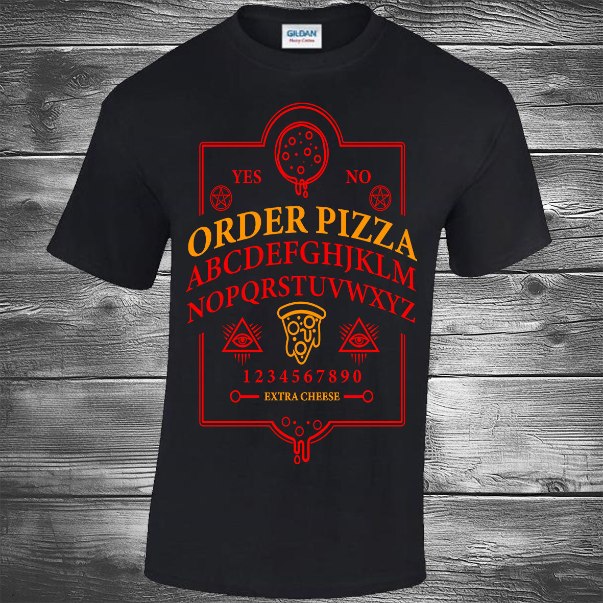 Ouija Pizza Order - Black T-shirt