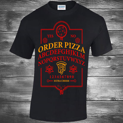 Ouija Pizza Order - Black T-shirt