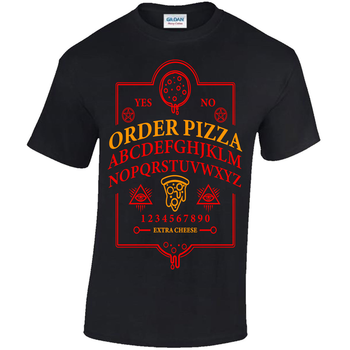 Ouija Pizza Order - Black T-shirt