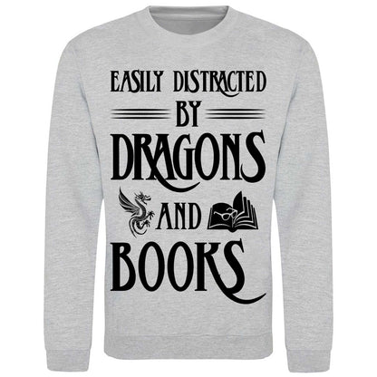 Easily Distracted By Dragons And Books - Sweatshirt