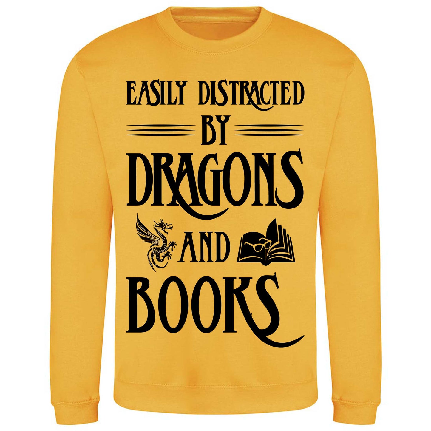 Easily Distracted By Dragons And Books - Sweatshirt