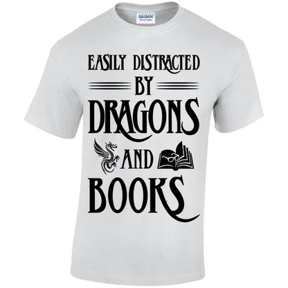 Easily Distracted By Dragons And Books T-shirt