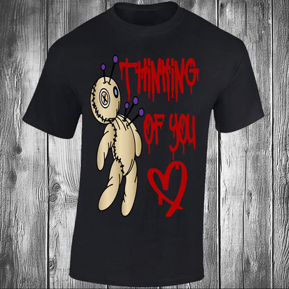 Thinking Of You Voodoo Doll - Black T-shirt