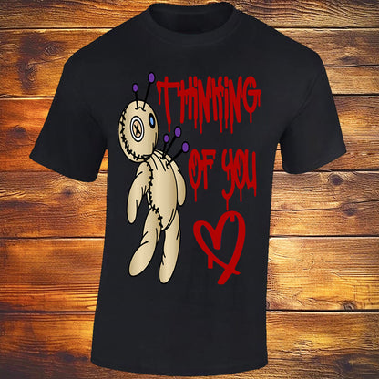 Thinking Of You Voodoo Doll - Black T-shirt